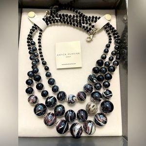 Exquisite ANTICA MURRINA Venezia round, triple layered, glass necklace